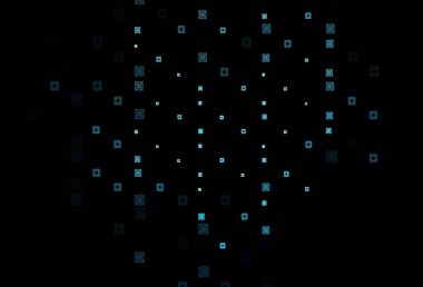 Dikdörtgenli koyu mavi vektör arka plan, daireler. Soyut tarzda dekoratif tasarım, daireler, dikdörtgenler. Reklamınız, posteriniz, afişiniz için en iyi tasarım.