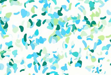 Açık mavi, Memphis şekilli sarı vektör şablonu. Modern tarzda değişen renkli kaotik formlar. Kartvizitiniz için modern tasarım.