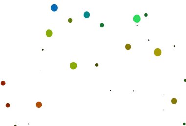 Açık mavi, daireli sarı vektör şablonu. Doğa tarzında renkli baloncuklu soyut illüstrasyon. Posterler, afişler için tasarım.