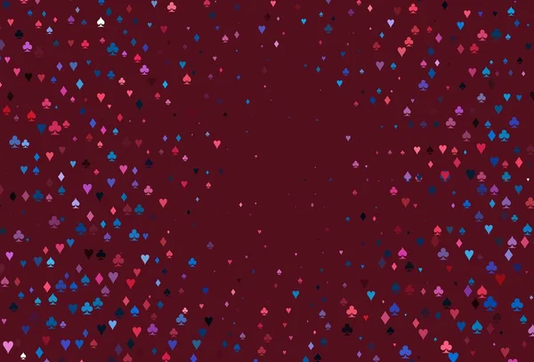 Hellblauer Roter Vektoreinband Mit Glücksspielsymbolen Verschwommenes Dekoratives Design Von Herzen — Stockvektor