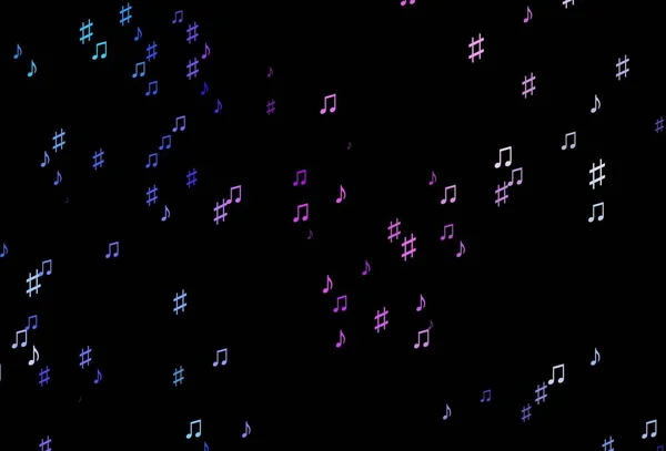 Темно Рожева Синя Векторна Текстура Музичними Нотами Декоративний Дизайн Абстрактному — стоковий вектор