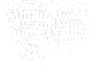 Kare biçiminde açık pembe vektör şablonu. Dikdörtgen şekilli soyut çizimler. İş broşürleri, broşürler için desen.