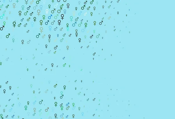 Light Green Yellow Vector Pattern Gender Elements Simple Gradient Design — Stock Vector