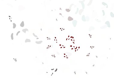 Memphis şekilli açık kırmızı vektör şablonu. Modern tarzda değişen renkli kaotik formlar. İşiniz için en iyi akıllı tasarım.