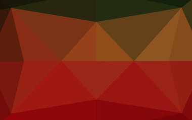 Açık yeşil, kırmızı vektör parlayan altıgen arka plan. Parlak çizimler, üçgenlerden oluşur. İş tasarımınız için yepyeni bir tarz.