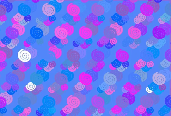 Rosa Claro Plantilla Vector Azul Con Formas Burbuja Una Vaga — Archivo Imágenes Vectoriales