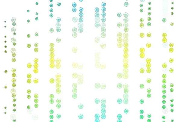 Açık yeşil, buz taneli sarı vektör şablonu. Buz kristalleri ile soyut resimleme. Reklamınız, posteriniz, afişiniz için yeni yıl tasarımı.