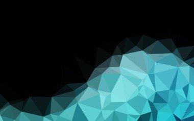 Işık Mavisi vektörü üçgen şeklinde parlıyor. Eğilimli zarif, parlak bir çizim. İş tasarımınız için üçgen desen.