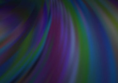 Koyu mavi kurdeleli vektör deseni. Bulanık çizgiler ve dairelerden oluşan parlak çizimler. İşiniz için en iyi bulanık tasarım..