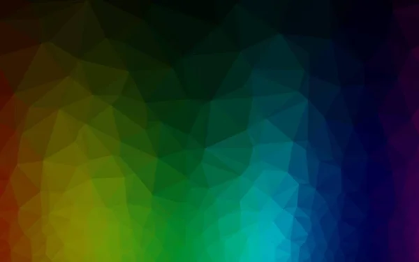 Dark Multicolor Rainbow Vetor Abstrato Capa Poligonal Amostra Geométrica Triangular — Vetor de Stock