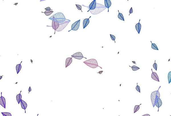 ライトブルー レッドベクトルのスケッチカバー ナチュラルスタイルでグラデーションカラフルな葉を持つパターン ウェブ リーフレット テキスタイル用の手描きのデザイン — ストックベクタ