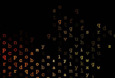 ABC karakterli koyu turuncu vektör dokusu. Bulanık tasarım alfabe işaretleriyle basit bir şekilde. Şablon tipografi reklamları için bir arkaplan olarak kullanılabilir.