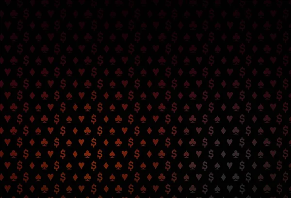 Темно Красный Векторный Шаблон Символами Покера Красочный Градиент Признаками Червей — стоковый вектор