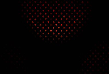 Koyu kırmızı arka plan ve kart işaretleri. Kupa, maça, sinek ve elmasların olduğu bir resim. Vegas 'ta parti ilanları, etkinlikler.