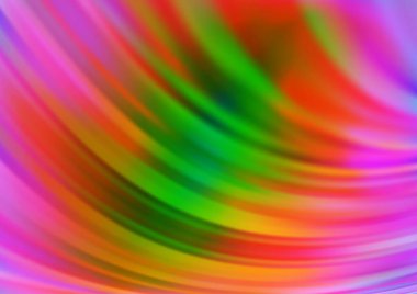 Açık Çokrenkli, eğri büğrü kurdeleli Gökkuşağı vektör şablonu. Alnında çizgiler olan soyut bir çizim. İş tasarımınız için tamamen yeni bir şablon.