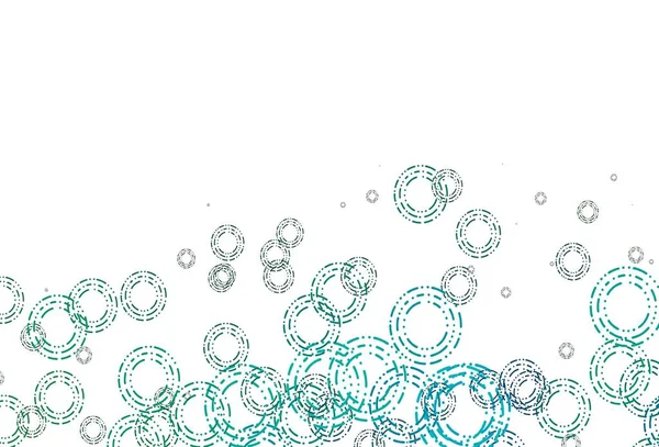 Azul Claro Fondo Vector Verde Con Burbujas Ilustración Con Conjunto — Archivo Imágenes Vectoriales