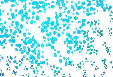 Açık mavi, lav şekilli yeşil vektör deseni. Bulanık geometrik örnek ve eğimli kabarcıklar. İş tasarımınız için tamamen yeni bir şablon.