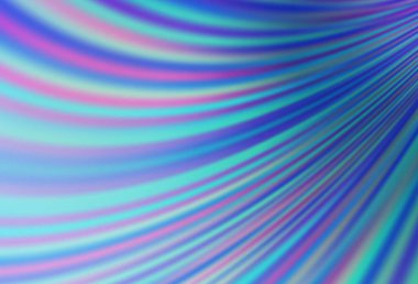 Işık Mavisi vektör şablonu, çizgiler, oval. Bulanık geometrik örnek ve eğimli kabarcıklar. Marka kitabı için zarif desen.