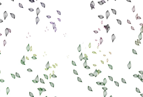 绿色矢量涂鸦图案 用树叶装饰自然风格的智能装饰设计 手绘网页 纺织品设计 — 图库矢量图片