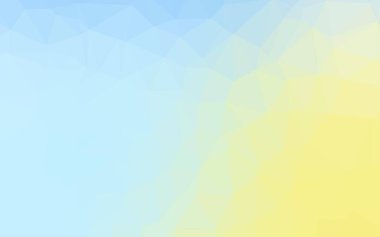 Açık mavi, sarı vektör düşük poli düzeni. Parlak çizimler, üçgenlerden oluşur. İşiniz için en iyi üçgen tasarım..