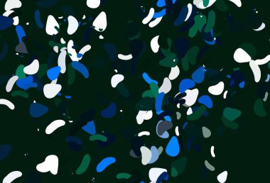 Açık mavi, kaotik şekilli yeşil vektör deseni. Modern tarzda değişen renkli kaotik formlar. Web siteniz için basit tasarım.