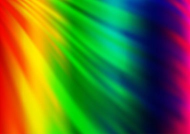 Işık çok renkli, lamba şekilli gökkuşağı vektör deseni. Bulanık çizgiler ve dairelerden oluşan parlak çizimler. Arkaplanlar için desenli dalga deseni.