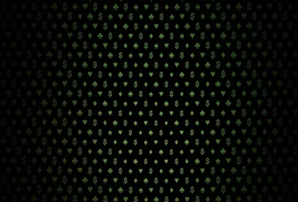 Textura Vectorial Verde Oscuro Con Naipes Esbozo Abstracto Brillante Con — Archivo Imágenes Vectoriales