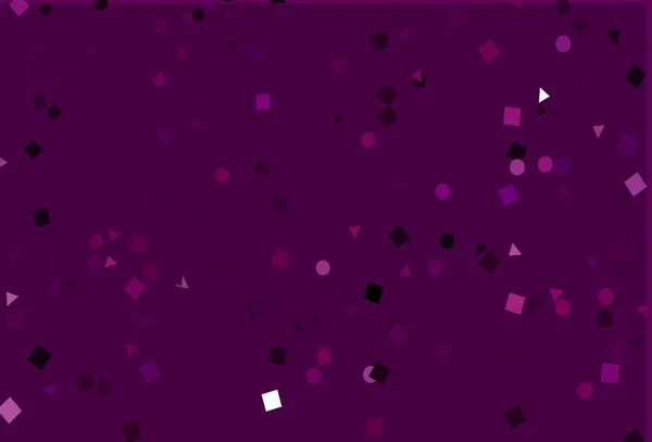 Fond Vectoriel Violet Clair Avec Triangles Cercles Cubes Illustration Abstraite — Image vectorielle