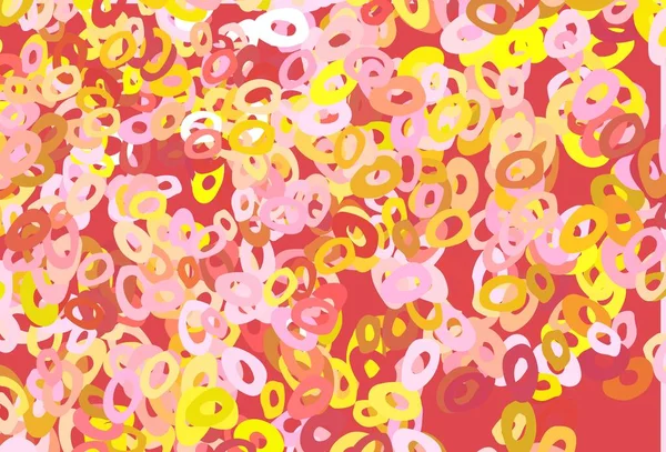 浅粉色 黄色矢量图案与球体 带彩色渐变的抽象背景上模糊的气泡 全新的你的品牌书模板 — 图库矢量图片