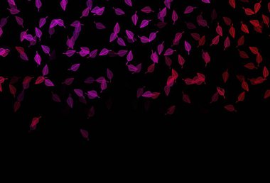 Koyu mor, pembe vektör el boyalı desen. Karalama tarzında yaprakları olan belirsiz bir çizim. Boyama kitapları ve çocuklar için sayfalar.