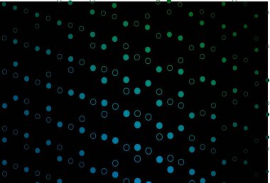 Koyu mavi, diskli yeşil vektör dokusu. Doğa tarzında bulanık halkaları olan güzel renkli çizimler. Reklamlar, broşürler için desen.