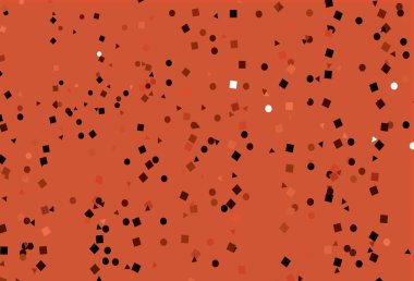 Dairesel ve küplü açık kırmızı vektör dokusu. Çemberler, üçgenler ve küplerle soyut gradyan çizimi. Reklamınız, posteriniz, afişiniz için en iyi tasarım.