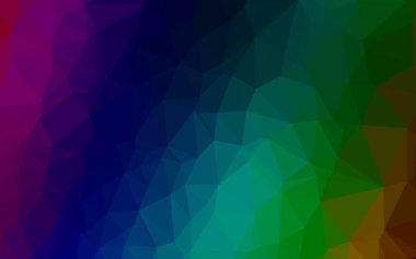 Koyu renk, Gökkuşağı vektör bulanık üçgen dokusu. Renkli soyut çizimler ve gradyan. Tasarımınız için yeni doku.