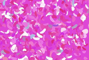 Soyut biçimlere sahip açık pembe vektör arkaplanı. Renkli rastgele şekillerle modern soyut illüstrasyon. Bir cep telefonu için arka plan.