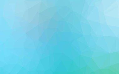 Açık mavi, yeşil vektör düşük polimerli. Gıcır gıcır rengarenk bir illüstrasyon. Web siteniz için çokgen tasarım.