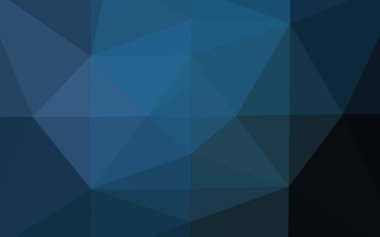 Koyu mavi üçgen mozaik doku. Renkli soyut çizimler ve gradyan. İş tasarımınız için üçgen desen.