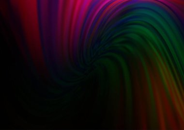 Karanlık Çokrenkli, soyut çizgileri olan Gökkuşağı vektör arkaplanı. Bulanık baloncuk şekilli bir örnek. Reklamınız, broşürleriniz, broşürleriniz için yeni bir doku..