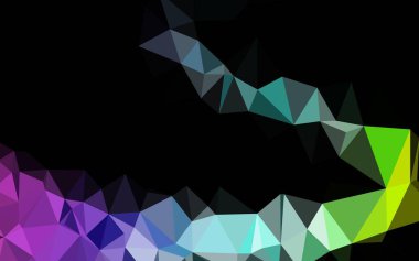 Koyu Çokrenkli, Gökkuşağı vektörü soyut çokgen örtüsü. Yaratıcı illüstrasyon, yarım tonlu ve eğimli. Marka kitabınız için şablon.