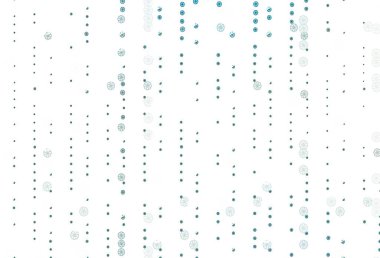 Açık mavi, güzel kar taneleriyle kaplı yeşil vektör. Karla kaplanmış bulanık dekoratif tasarım. Bu kalıp yeni yıl broşürleri için kullanılabilir.