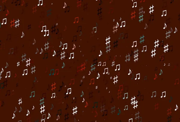 Fond Vectoriel Rouge Clair Avec Symboles Musicaux Design Décoratif Dans — Image vectorielle