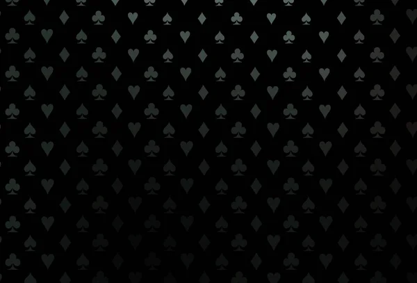 Dark Black Vector Pattern Symbol Cards Blurred Decorative Design Hearts — Stock Vector