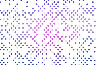 Açık Pembe, noktalı mavi vektör arkaplanı. Bulanık yağmur damlaları olan soyut bir çizim. Marka kitabınız için şablon.