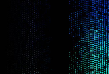 Koyu mavi, daire şekilli yeşil vektör düzeni. Soyut arka planda bulanık kabarcıklar ve renkli gradyan. Güzel web siteleri için desen.