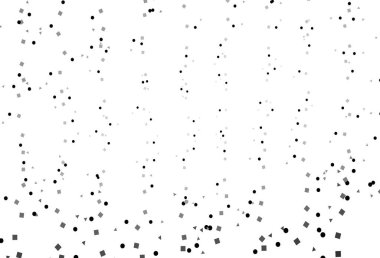 Light Silver, gri vektör arkaplanı çizgiler, daireler, eşkenar dörtgenler. Renkli noktaları, çizgileri, küpleri olan soyut çizimler. İş ilanınız için akıllı tasarım.