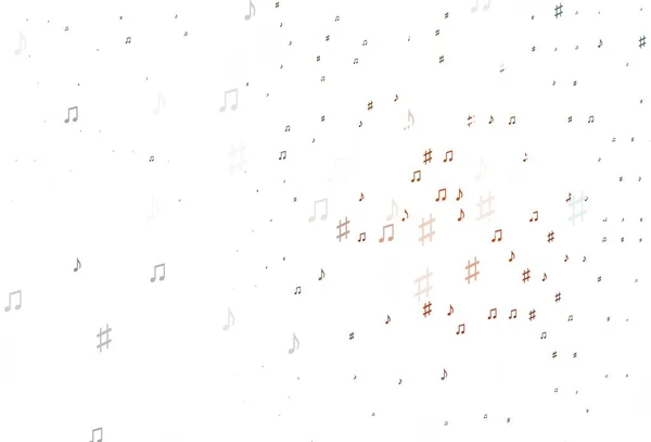 Plantilla Vectorial Naranja Claro Con Símbolos Musicales Ilustración Abstracta Con — Vector de stock