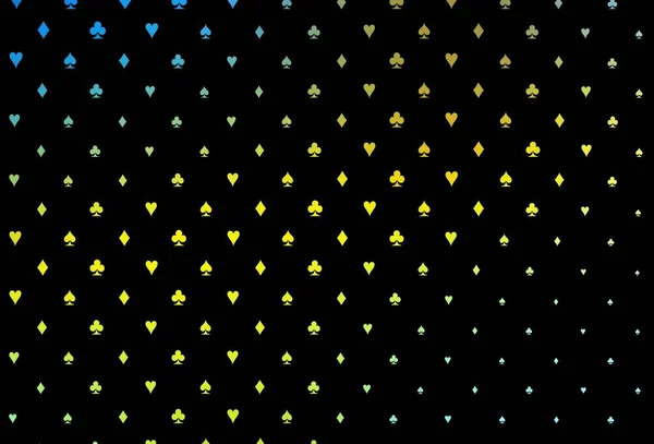 Azul Escuro Capa Vetor Amarelo Com Símbolos Jogo Ilustração Brilhante — Vetor de Stock