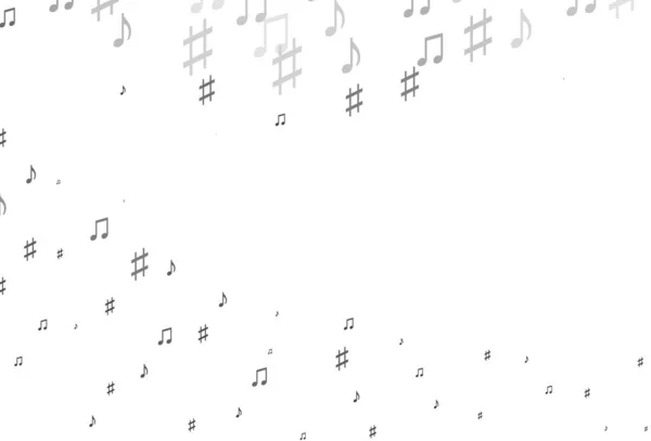 ライトシルバー 音楽ノート付きグレーのベクトル背景 音楽の形をした抽象的なスタイルで装飾的なデザイン チラシの模様 — ストックベクタ