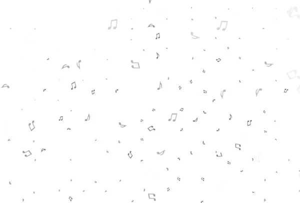 Світло Сірий Сірий Векторний Фон Музичними Символами Ізольовані Барвисті Музичні — стоковий вектор