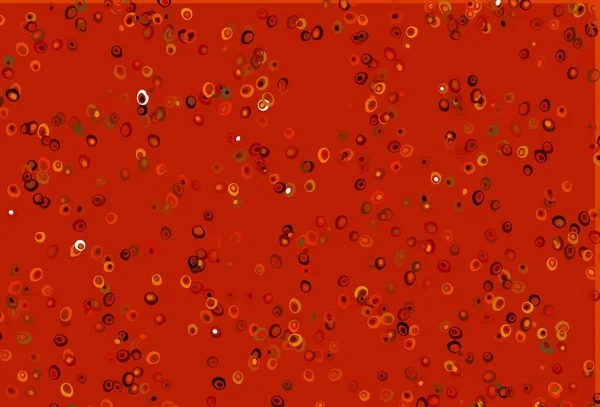 Hellroter Gelber Vektorüberzug Mit Flecken Abstrakte Illustration Mit Farbigen Blasen — Stockvektor