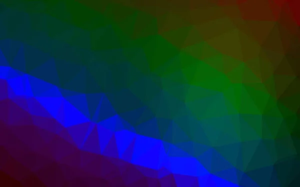 Dark Multicolor Rainbow Vector Wazig Driehoekpatroon — Stockvector